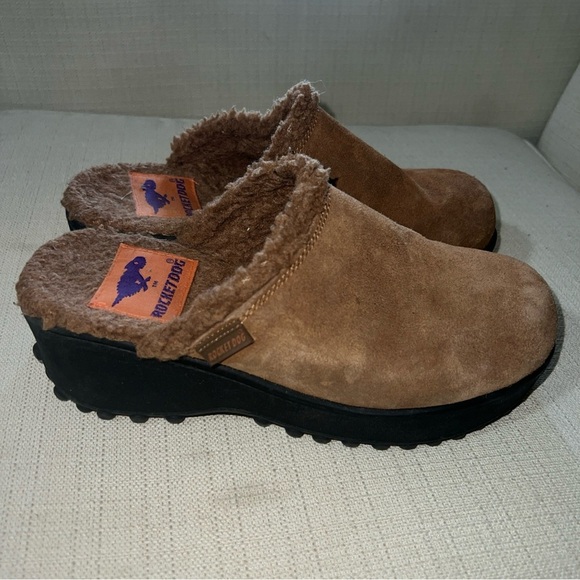 Rocket Dog Sherpa Platform Clogs Tan Suede Women’s Shoe Size 9M - Picture 6 of 11
